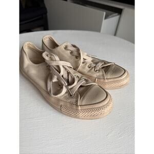 Converse Low Top Sneakers Peach Nude Leather 7